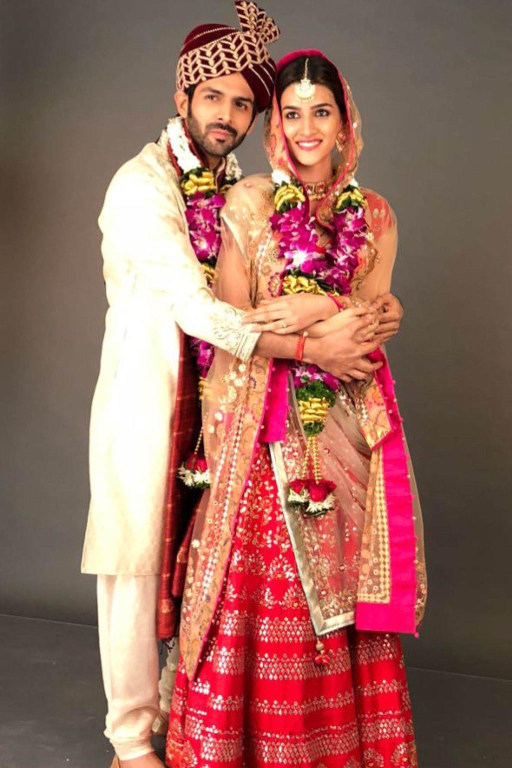 Kriti Sanon In Pink Gota Patti Embroidered Lehenga with Double Dupatta