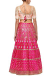 Pink Gota Patti Embroidered Lehenga with Double Dupatta - devnaagri