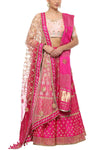 Pink Gota Patti Embroidered Lehenga with Double Dupatta - devnaagri