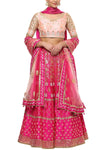 Pink Gota Patti Embroidered Lehenga with Double Dupatta - devnaagri