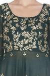 Emerald Green Kurta with Flared Pants - devnaagri