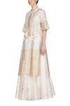 Off White Top with Jacket and skirt - devnaagri