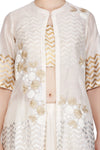 Off White Top with Jacket and skirt - devnaagri