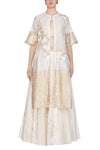 Off White Top with Jacket and skirt - devnaagri