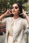 Kusha Kapila In Off White Top with Jacket and skirt