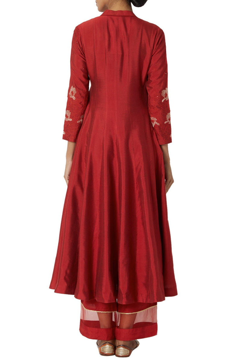 Maroon Anarkali Set