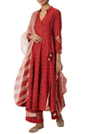 Maroon Anarkali Set