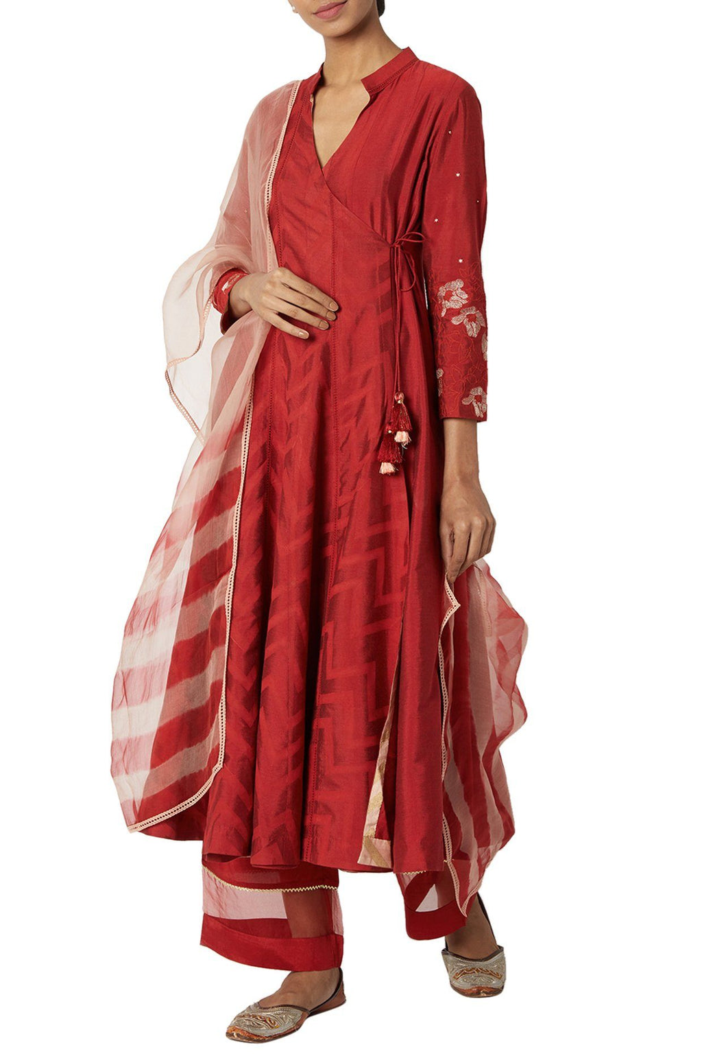 Maroon Anarkali Set