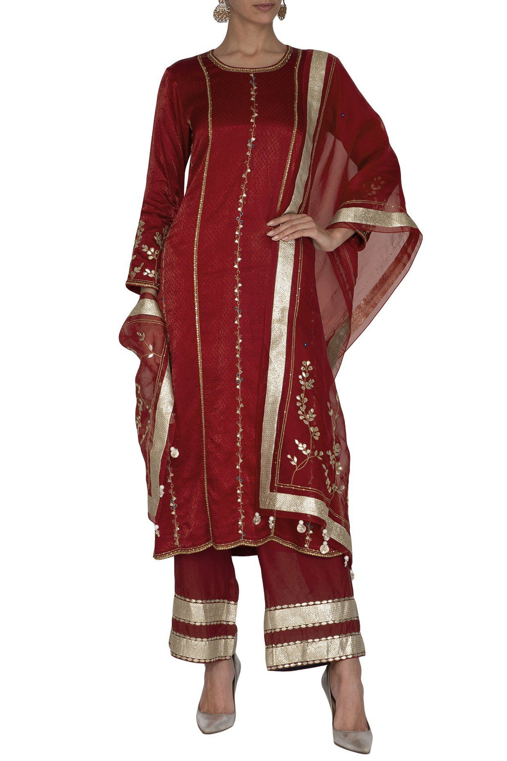 Maroon Kurta Set - devnaagri