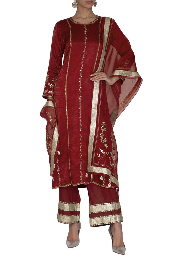 Maroon Kurta Set - devnaagri