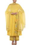 Yellow Anarkali with Pallazo Pants - devnaagri