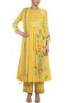 Yellow Anarkali with Pallazo Pants - devnaagri