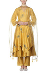 Mustard Anarkali with Pants Set - devnaagri