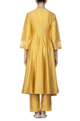 Mustard Anarkali with Pants Set - devnaagri