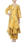 Mustard Anarkali with Pants Set - devnaagri