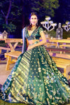 Navneet Randhawa In Green Panelled Gajji Lehenga with Self Gajji Blouse