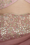 Burgundy Saree with Raw Silk Blouse - devnaagri