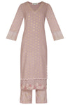 Onion Pink Straight Kurta with Palazzo - devnaagri