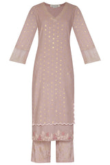 Onion Pink Straight Kurta with Palazzo - devnaagri