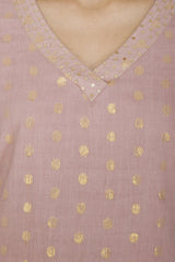 Onion Pink Straight Kurta with Palazzo - devnaagri