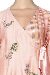 Peach Anarkali with Pants Set - devnaagri