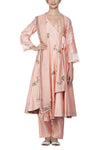 Peach Anarkali with Pants Set - devnaagri