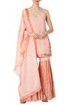 Peach Moss Cotton Sharara Set