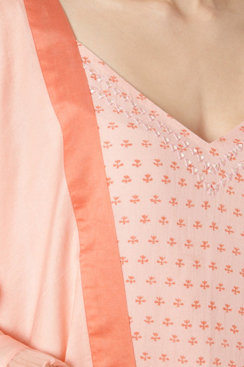 Peach Moss Cotton Sharara Set