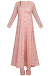 Pink Angrakha Kurta with Churidar - devnaagri