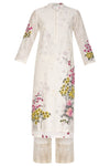 Pink HandPainted Straight Kurta With Pants - devnaagri