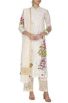 Pink HandPainted Straight Kurta With Pants - devnaagri