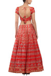 Red Lehenga with Ivory Dupatta - devnaagri