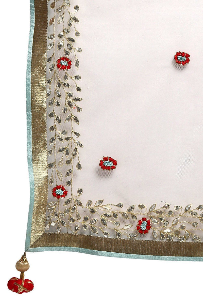 Red Lehenga with Ivory Dupatta - devnaagri