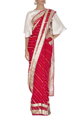 Red Leheriya Saree - devnaagri