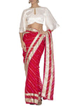Red Leheriya Saree - devnaagri