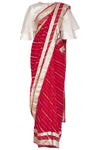Red Leheriya Saree - devnaagri