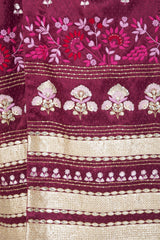 Red Plum Jacket with Ivory Pants - devnaagri
