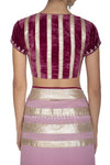 Red Plum Shaded Ombre Saree - devnaagri