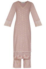 Onion Pink Straight Kurta with Palazzo - devnaagri