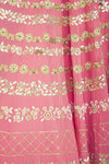 Rose Pink Organza Lehenga with Raw Silk Blouse - devnaagri