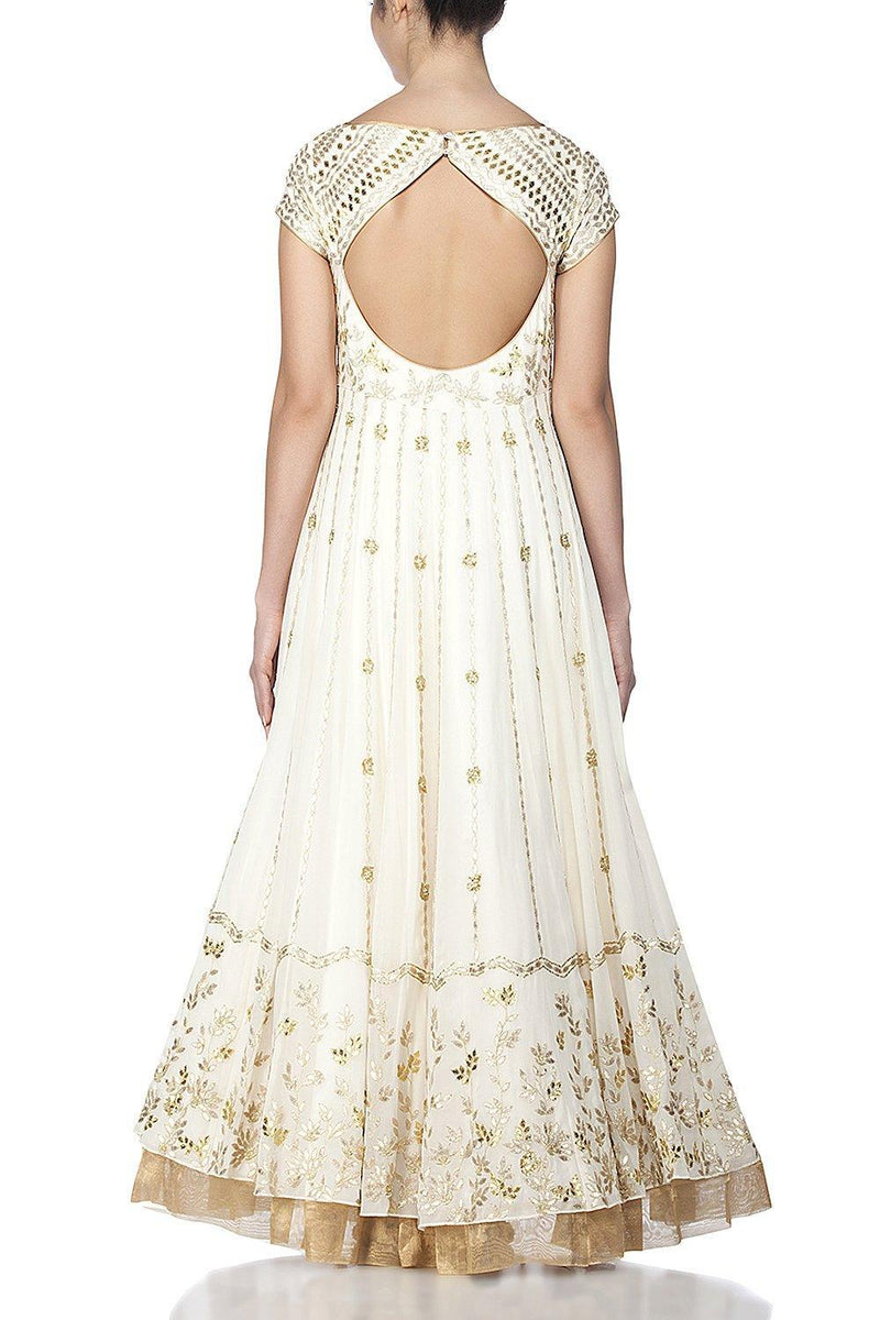Ivory Anarkali with lycra Churidar - devnaagri