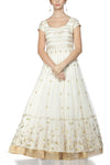 Ivory Anarkali with lycra Churidar - devnaagri
