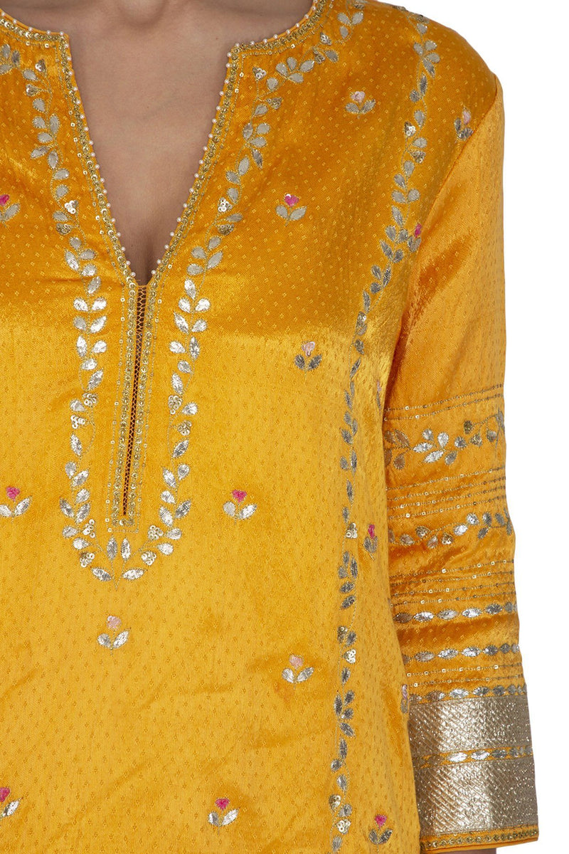 Saffron Kurta Set - devnaagri