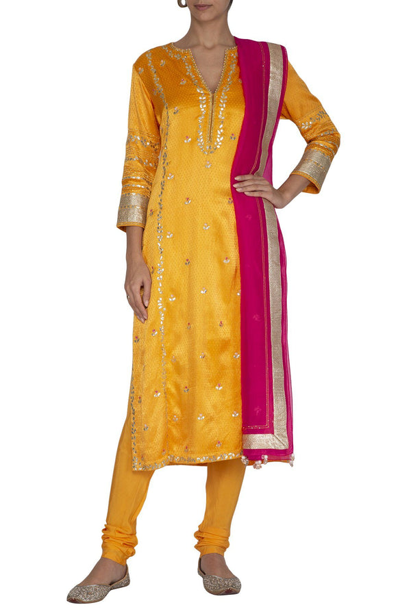 Saffron Kurta Set - devnaagri