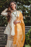 Shivani Raina in Ivory Kurta And Sharara With Saffron Dupatta