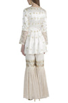 Shivani Raina in Ivory Kurta And Sharara With Saffron Dupatta