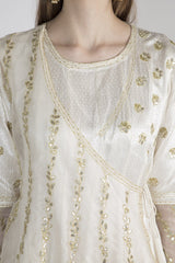 Shivani Raina in Ivory Kurta And Sharara With Saffron Dupatta