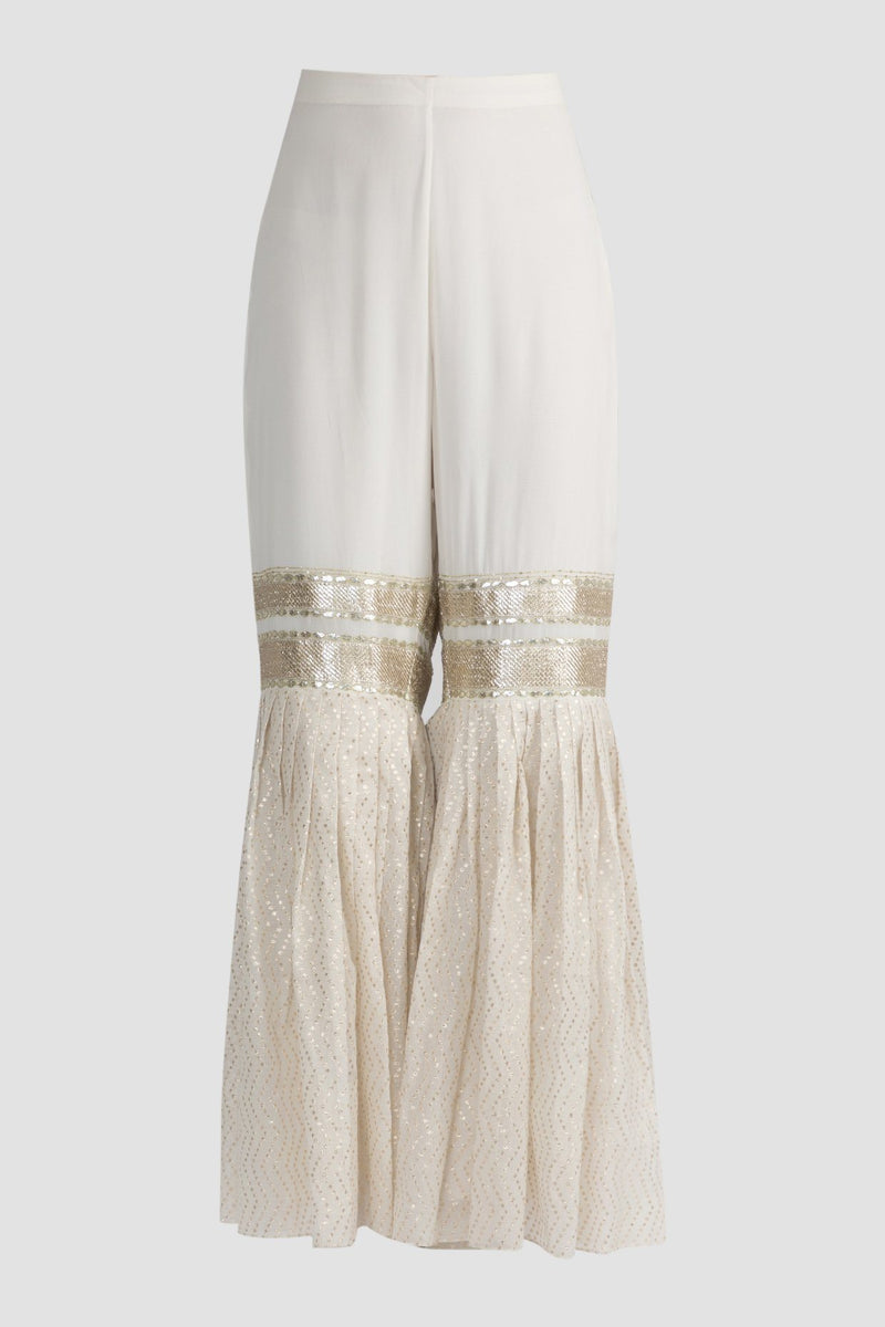 Shivani Raina in Ivory Kurta And Sharara With Saffron Dupatta