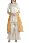 Shivani Raina in Ivory Kurta And Sharara With Saffron Dupatta