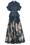 Slate Blue Top with Skirt - devnaagri
